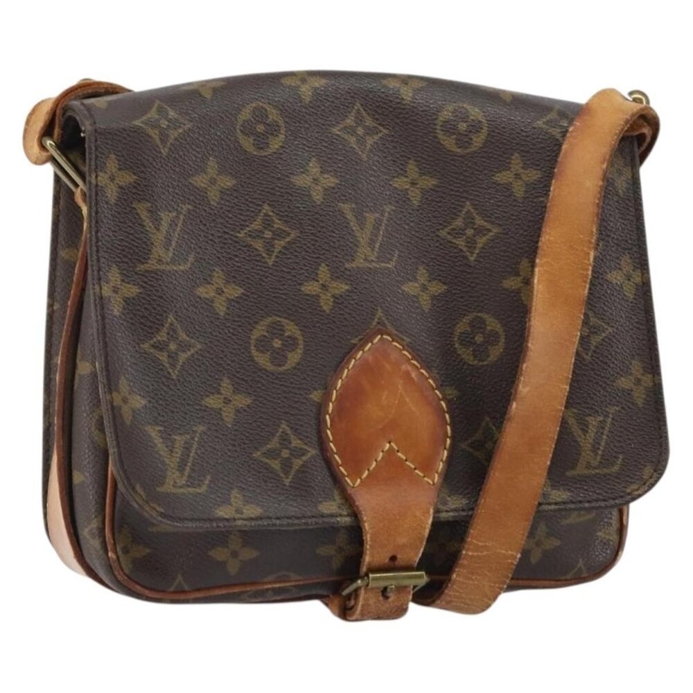 Authentic LOUIS VUITTON Monogram Cartouchiere MM Shoulder Bag M51253 LV